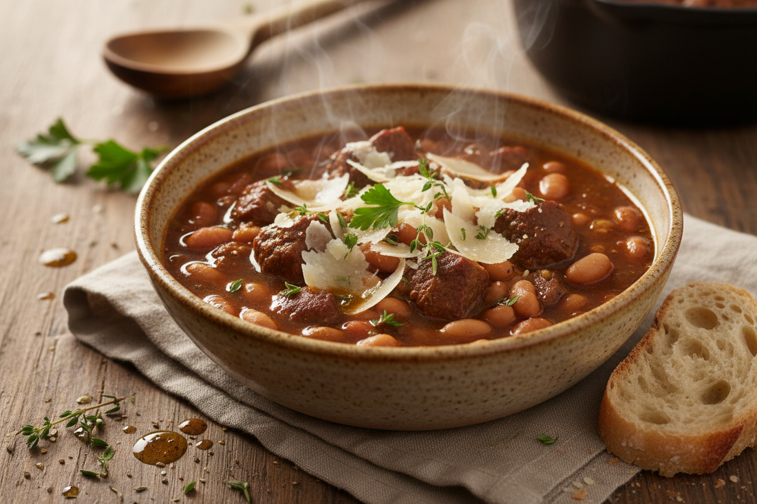 Hearty winter warming osso buco soup